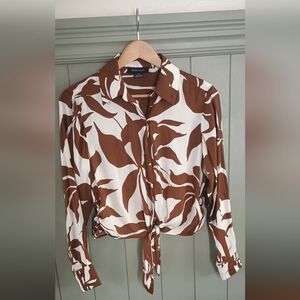 Sanctuary Lover Tie Long Sleeved Printed Blouse